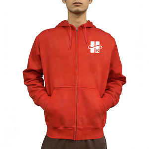 Chaqueta con Capucha de Felpa Francesa con Diseño de Bordado Personalizado de Alta Calidad al por Mayor, Chaqueta con Capucha Lisa 100% Algodón con Cierre Completo para Hombre - Product Image 2