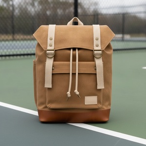 Sac à dos de randonnée en toile cirée 18 oz pour pickleball, capacité 1 raquette, logo personnalisé, vente en gros, sac à dos pour raquettes de tennis et de padel - Product Image 3