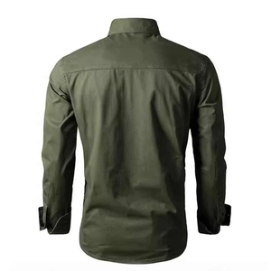 Nueva Llegada: Camisa de Trabajo para Hombre, Estilo <span class=keywords><strong>Vintage</strong></span>, Popelina Antiarrugas, Doble Bolsillo, Manga Larga, Casual, con Botones, para Senderismo y Camping al Aire Libre - Product Image 2