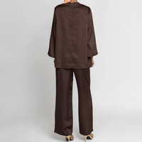 Vente chaude : Ensemble élégant en satin pour femme musulmane, en soie de Médine, tissu brillant, Abaya