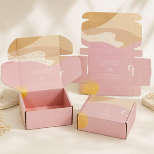 Cajas de Envío Personalizadas de Cartón Corrugado Rosa con Relieve a Todo Color, Impresión Interior de Lujo con Detalles Dorados, Logotipo Personalizado, Caja de Regalo - Product Image 4