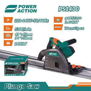 Scie à plongée robuste 1400W 168mm <span class=keywords><strong>avec</strong></span> <span class=keywords><strong>rail</strong></span> de guidage, machine industrielle de découpe du bois pour usine de meubles - Product Image 2