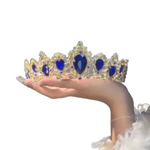 Couronne Tiara Baroque Vintage en Opale et Cristal pour Femme, Accessoire de Coiffure de Mariée, Nouveauté pour Mariage et Fête - Product Image 5