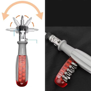 Tournevis à cliquet portable avec jeu d'embouts multiples à cliquet magnétique Tournevis 10 en 1 Petite taille de poche Résistant à l'usure - Product Image 5