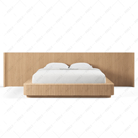 FERLY Neue Maßanfertigung Luxuriöses Amerikanisches Modernes Klassisches Massivholz-Schlafzimmerbett mit Erweiterter Bettkonsole für Zuhause und Hotel