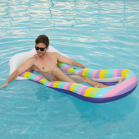 En gros, Flotteur inclinable en maille arc-en-ciel, gonflable personnalisé, jouet aquatique, chaise longue portable, lit flottant, lit aquatique
