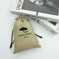 Pochette en toile de jute naturelle avec cordon de serrage et impression de logo personnalisé, sac en lin avec cordon de serrage, pochette à bijoux en jute