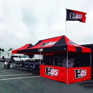 Sunshine Maßgefertigtes 10x10 Vordach-Zelt mit Schwarzem Logo-Druck, Fenster und Wand – Outdoor-Zelt für Unternehmen, Grillfeste, Messen – UV-geschützt - Product Image 4