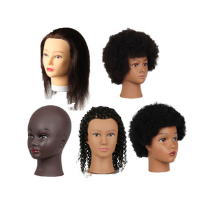 Vente en gros de coiffure naturelle russe commune vrais cheveux équipement de boxe Mannequin homme formation tête pratique maquillage - Product Image 3