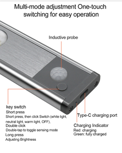 Usine 1000mAh capteur de mouvement de gradation magnétique sous le comptoir armoire placard barre d'éclairage <span class=keywords><strong>sans</strong></span> <span class=keywords><strong>fil</strong></span> <span class=keywords><strong>cuisine</strong></span> salle nuit <span class=keywords><strong>Spot</strong></span> - Product Image 5
