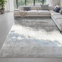 Tapis Moderne de Luxe Abstrait en Fausse Cachemire, Fabriqué à la Machine, Lavable, Antidérapant avec Support TPR, Impression Personnalisée, Tapis d'Intérieur Adapté aux Animaux Domestiques