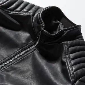 Leather Men Jacket OEM Custom Design PU Leather Jacket Cool Custom Vintage Leather Men Jacket