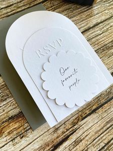 Tarjeta de Invitación de Boda de Papel Recubierto con Relieve, Moderna y de Lujo, con Logotipo Personalizado, Tarjeta de Visita Ecológica con Corte Troquelado - Product Image 5