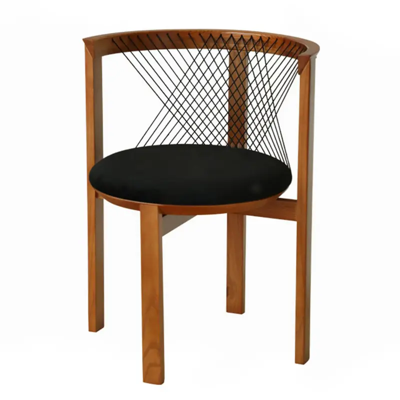 Silla de cuerda danesa Silla de arpa nórdica Silla de comedor para el hogar espalda bolsa suave diseñador de madera maciza