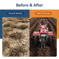Tractor Agrícola Compacto con Motor de 8HP, Caja de Cambios, Cultivador Rotatorio de 28 Cuchillas, Batería de 12V 70Ah