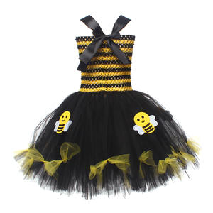 Costume d'abeille pour filles pour Halloween, robe de fée en tulle sans manches avec bandeau, chauffe-jambes, baguette magique, ailes, ensembles pour le Mardi <span class=keywords><strong>Gras</strong></span> - Product Image 3