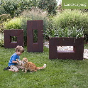 Macetero Multifuncional de Fibra de Arcilla - Separador de Ambientes Estilo Nórdico <span class=keywords><strong>con</strong></span> Orificio de Drenaje para Jardín <span class=keywords><strong>Vertical</strong></span>, Uso en Interiores/Exteriores - Product Image 3