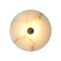 Lampe murale PM en marbre espagnol de luxe, en albâtre naturel, design moderne, pour salon, chambre à coucher, éclairage d'ambiance circulaire, applique murale de chevet