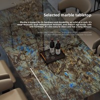 Luxuriöser Blauer Jade-Marmor Quadratischer Esstisch Hochwertiger Italienischer Minimalistischer Moderner Einfacher Tisch für Zuhause und Restaurant mit Stauraum und Stühlen