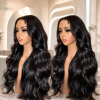 Perruque frontale en dentelle HD sans colle, densité 150%, cheveux brésiliens, transparente, ondulée, en cheveux humains, avec baby hair