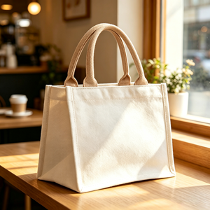 Customized Letter Canvas Large Single Shoulder Advertising Gift Grocery Shopping <b>Tote</b> <b>Bag</b> with Long Handle - Product Image 3
