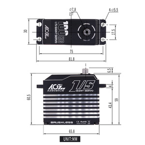 Agf a280bhlw 53.0/100.0 lớn <span class=keywords><strong>servo</strong></span> không chổi than mô-men xoắn bánh răng cho RC xe vật liệu kim loại - Product Image 5
