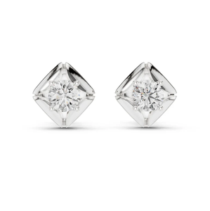 Boucles d'oreilles clous en argent plaqué or 14 carats de qualité supérieure avec diamant solitaire naturel certifié IGI pour cadeau de mariage, provenant d'Inde Purecarat - Product Image 1