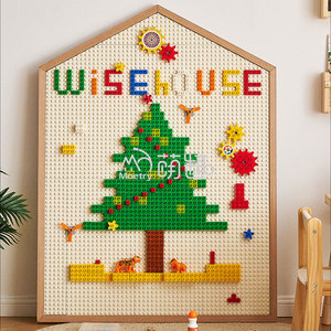 Moetry 3-in-1 trong nhà trẻ em bằng gỗ STEM khối Tường Nhà Hình dạng xây dựng tường trò chơi cho Montessori chăm sóc trẻ em centre - Product Image 1