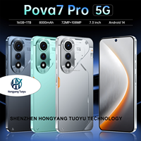 POVA7 PRO 16G+1TB Android 15 7.3 Inci Smartphone 5G Global Ponsel 5G Layar Besar Pengenal Gambar AI Tangguh Tahan Lama