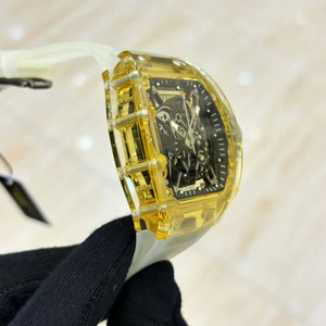 Cá tính độc đáo quay số tùy chỉnh trường hợp trong suốt, Thùng hình kết cấu đồng hồ cơ khí, thiết kế chống thấm nước, thiết kế openwork - Product Image 2