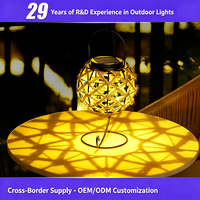 Lanterne solaire suspendue en corde de chanvre bohème, corps en métal + ABS, étanche IP55, décoration de jardin extérieure, finition noire