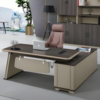 Poste de travail moderne de luxe en forme de L pour directeur de bureau PDG Mobilier de direction Bureaux avec tiroirs pour la conception de table de chambre