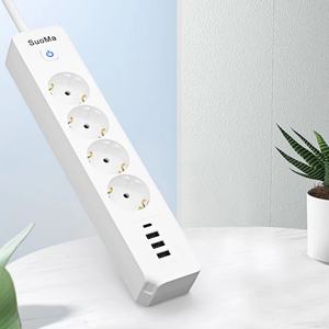 ปลั๊กพ่วง 4 ช่องแบบ EU พร้อมสวิตช์ ปลั๊กพกพา และพอร์ต USB 3 ช่อง 1 ช่อง Type-C สำหรับชาร์จ 4 ช่อง ได้มาตรฐาน GS / KC - Product Image 1