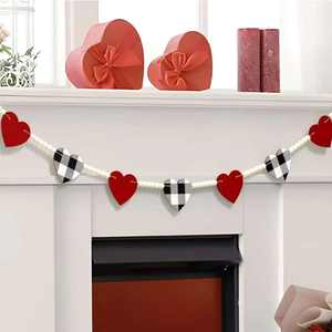 Guirnalda Romántica de Corazones de Fieltro, Letrero XOXO para el Día de San Valentín, Decoración para Chimenea y Fiestas de Boda - Product Image 2
