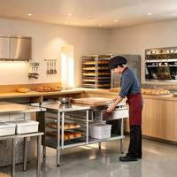 Robuuste roestvrijstalen voorbereidingsblad met lade, commerciële open schapwerktafel voor restaurant, voedselbereiding en keukenservice