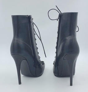 JB018 DELL'UNITÀ di elaborazione in pelle nera <span class=keywords><strong>tacco</strong></span> <span class=keywords><strong>alto</strong></span> <span class=keywords><strong>stivali</strong></span> della caviglia delle donne - Product Image 4