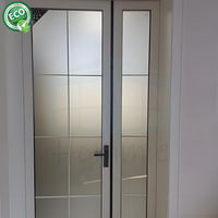 Serrures de sécurité personnalisées pour fenêtre à double porte asymétrique avec motif en verre grillagé pour maison