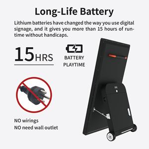 Schermo portatile alimentato a batteria 32 43 55 pollici chiosco esterno <span class=keywords><strong>LCD</strong></span> Digital Signage da pavimento in piedi <span class=keywords><strong>Display</strong></span> pubblicitario - Product Image 4
