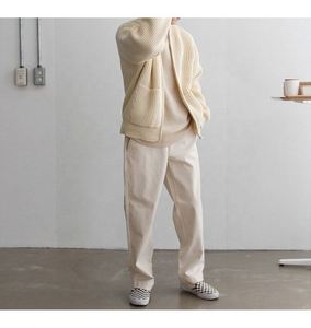 2025 haute qualité coton mélangé fermeture éclair côtelé Cardigan en gros hommes hiver pull OEM chaud col en v épais respirant tricots - Product Image 5