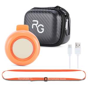 Ventilador de mano Db, batería recargable de 5V, miniventilador portátil de cinco velocidades para uso doméstico y en coche, color naranja - Product Image 6