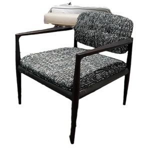 Italian Minimalist Fabric Lounge Chair Solid <b>Wood</b> <b>Frame</b> Tufted Design Living Room Single <b>Sofa</b> Chair - Product Image 5