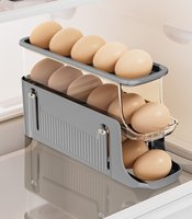 Organisateur d'œufs à roulettes pour porte latérale de réfrigérateur, en plastique PP, design multifonctionnel pour un rangement alimentaire moderne