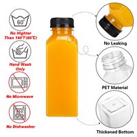 Bouteilles en plastique pour jus, livraison gratuite, 200 pièces, 12 oz, bouteilles en plastique réutilisables vides, contenants jetables pour boissons, en vrac pour jus de fruits