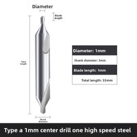 Jeu de forets de centrage HSS à double extrémité 2mm 4mm 6mm 5mm 1mm en acier à outils usiné CNC pour perçage de métaux, personnalisable DB025ZX18364