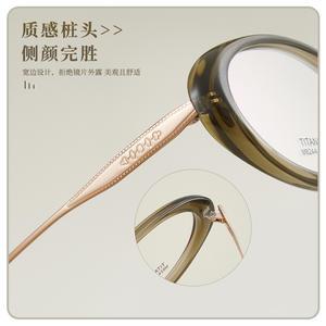 กรอบแว่นตาโอวัลกูโอด้าสำหรับผู้หญิง เลนส์เรซิ่น ป้องกันรังสียูวี แบบเต็มกรอบ M8244 ผลิตที่ตานหยาง - Product Image 5