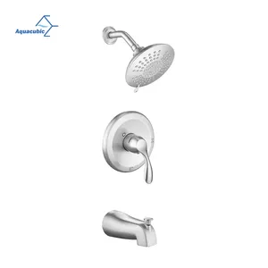 Aquacubic 5-Spray Shower Faucets Sets Complete Single-Handle Tub and Shower Trim Kit(Valve Included)