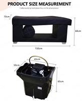 MOOLIN Lit de Spa Japonais Portable pour Salon de Coiffure avec Bac à Shampooing Intégré, Table de Massage et Chaise de Lavage Sans Plomberie