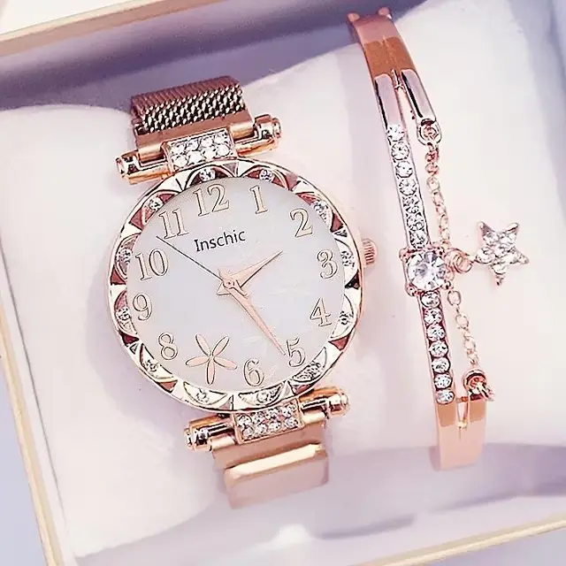 Popular women's simple all-in-one Star quartz watch set