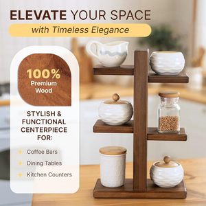 Wooden multi-tiered desktop shelf, <b>teacup</b> holder, home tea set organizer, office water cup organizer. - Product Image 4