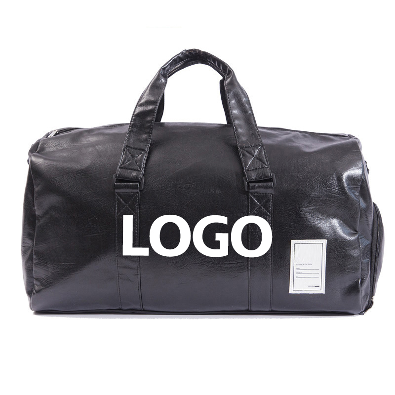 Custom Luxury Pu Leather Waterproof Weekender Overnight Holdall Luggage Storage Duffle Bags for Travel